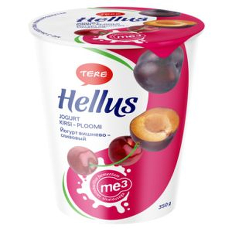 Jogurt kirsi-ploomi, HELLUS, 350 g