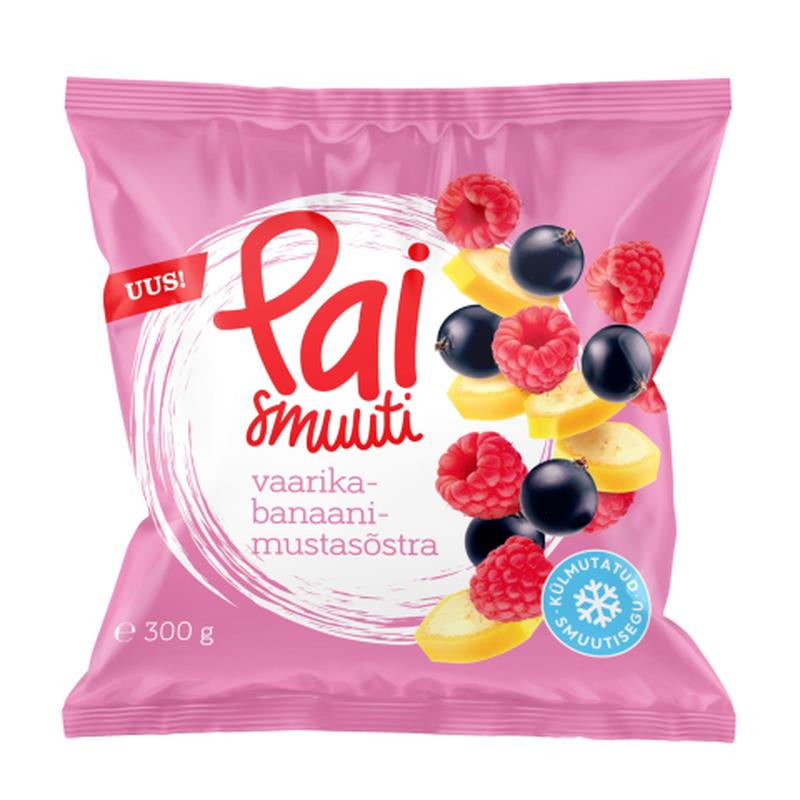 Smuutisegu vaarika-banaani-mustasõstra Pai 0,3kg