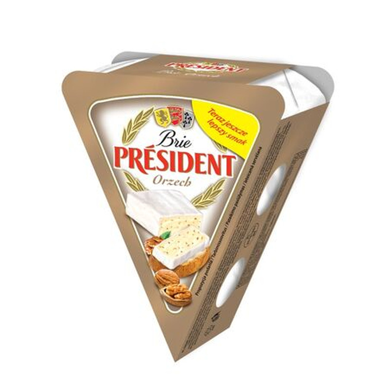 Valgehallitusjuust Brie kreeka pähklitega, PRESIDENT, 125 g