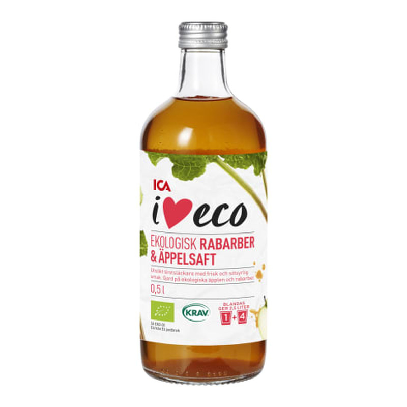 Siirup I Love Eco rabarberi - õuna 0,5l