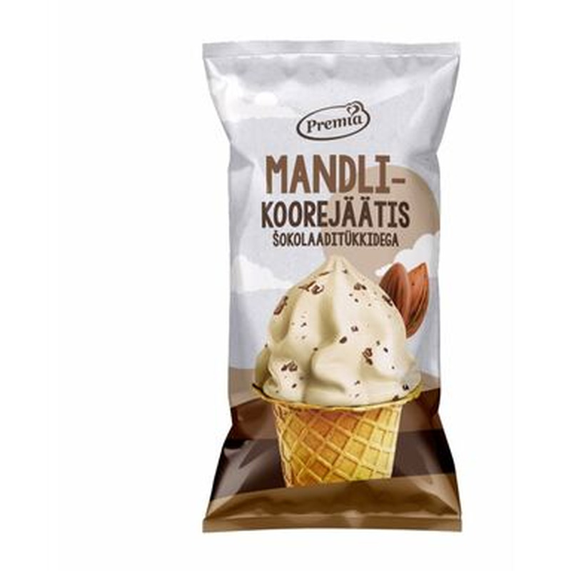 PREMIA Mandli-koorejäätis šokolaaditükkidega 140ml/75g