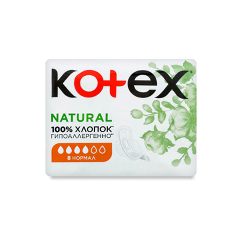 Hügieenisidemed KOTEX Natural Normal 8tk