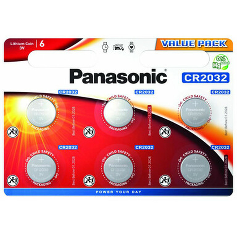 Patarei CR2032/6B, PANASONIC, 6 tk