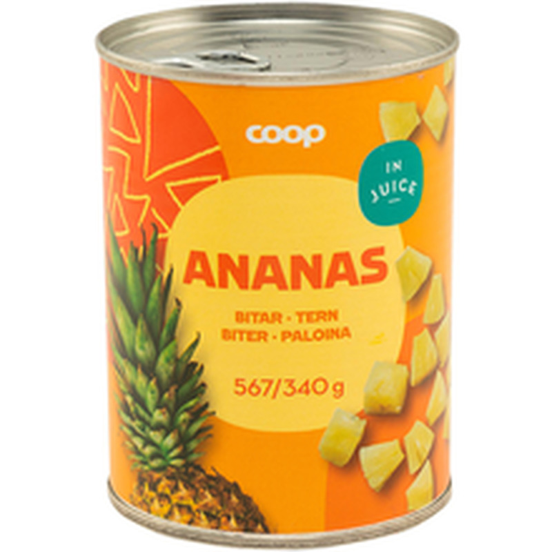 Coop ananass ananassimahlas 567/340g