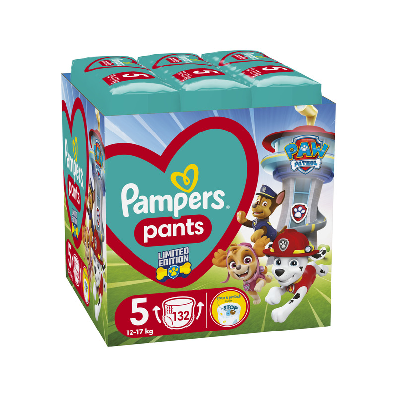 Pampers Pants Paw Patrol Püksmähkmed, Suurus 5, 132 Mähet, 12-17kg