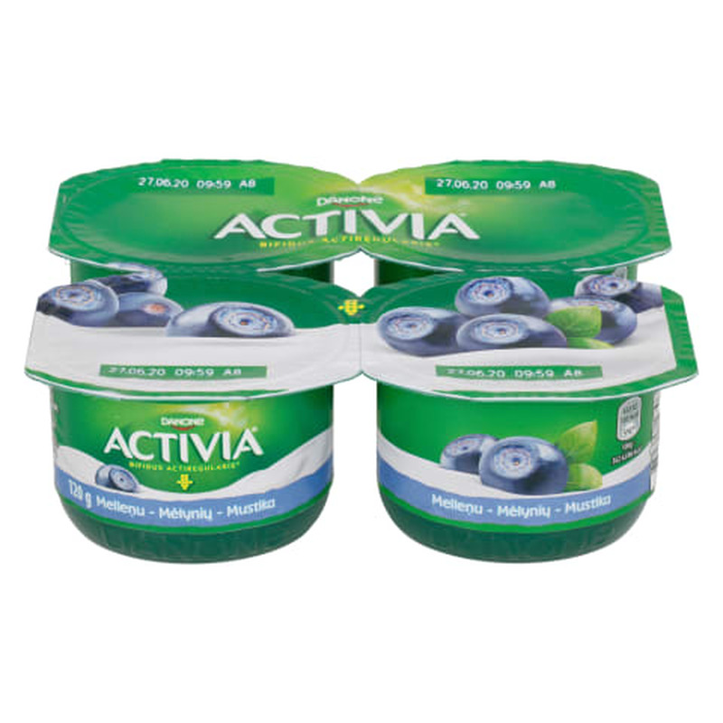 Jogurt mustika, ACTIVIA, 4 x 120 g