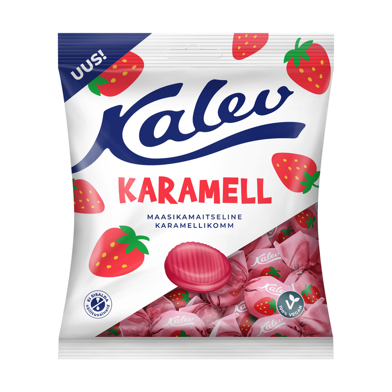 Maasikamaitseline karamell, KALEV, 120 g