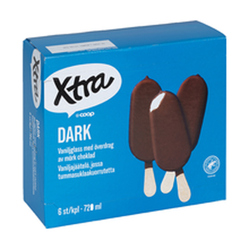 X-tra Dark pulgajäätis 6 x 120 ml