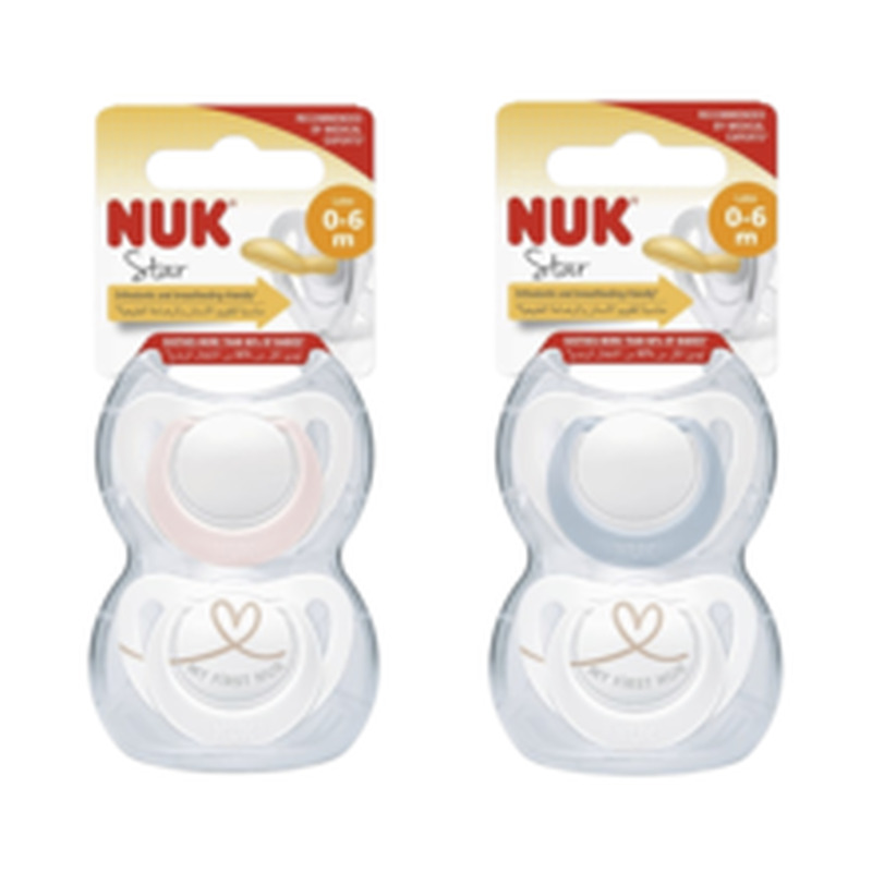 NUK Soother Star lateksist lutt, 0-6 elukuud, 2 tk