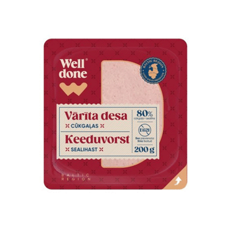 Keeduvorst sealihast WELL DONE,200g viil