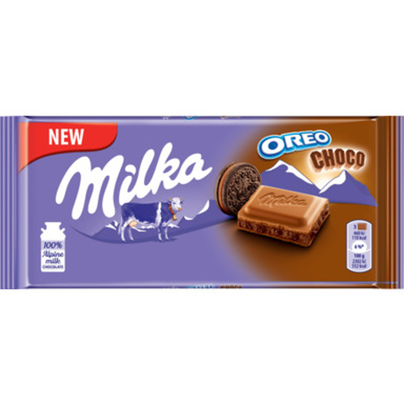 MILKA Piimašokolaad Oreo Choco küpsisega 100g