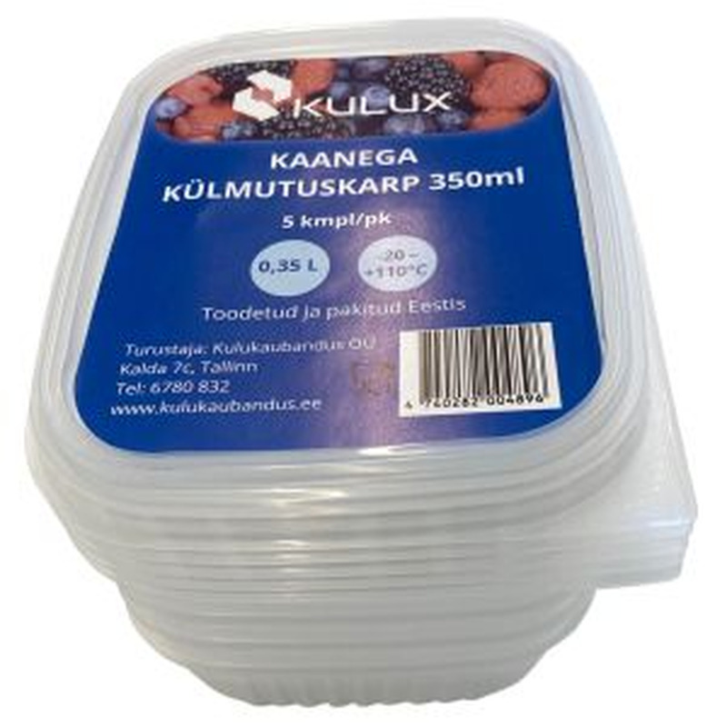 Kulux Säilituskarbid kaanega 350ml 5tk