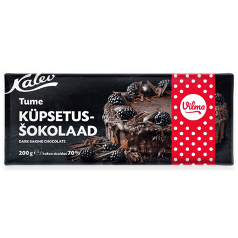 Tume küpsetusšokolaad 70%, VILMA, 200 g