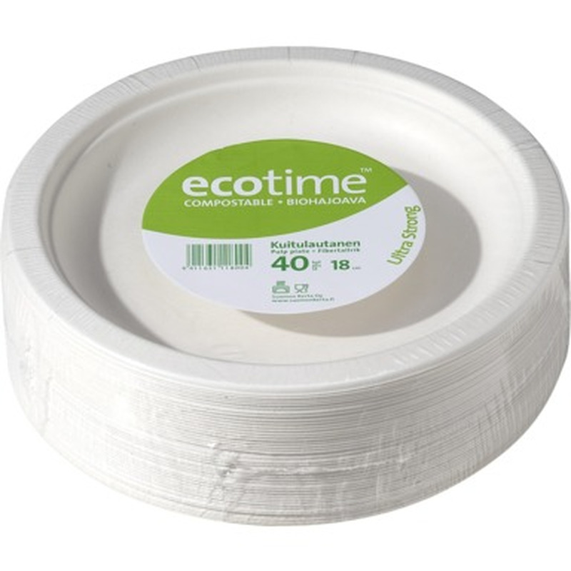 ECOTIME Papptaldrik 18cm 40tk (biolag/kompost)