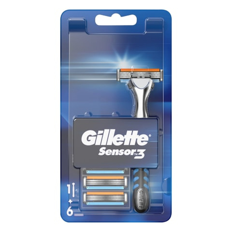 Käepide Gillette Sensor 3 + varuterad 6tk