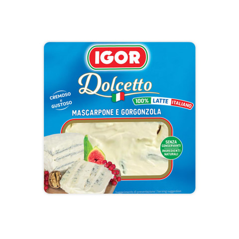 Itaalia mascarpone ja gorgonzola juust Dolcetto Igor 73% 200g