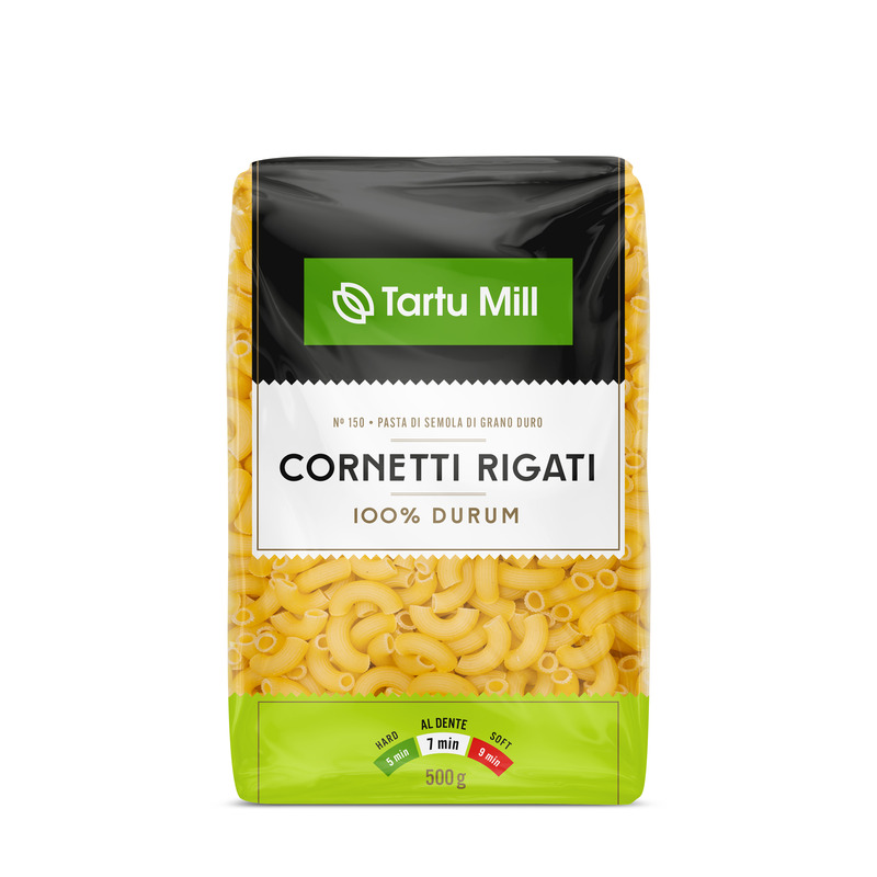 Pasta Cornetti Rigati, TARTU MILL, 500 g