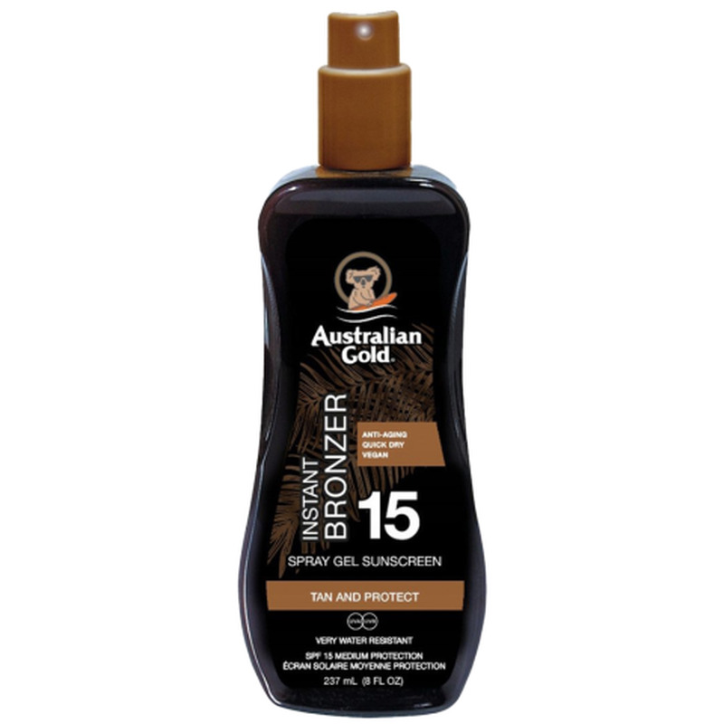 Päikesekaitse spreigeel pruunistajatega Australian Gold SPF 15 237ml