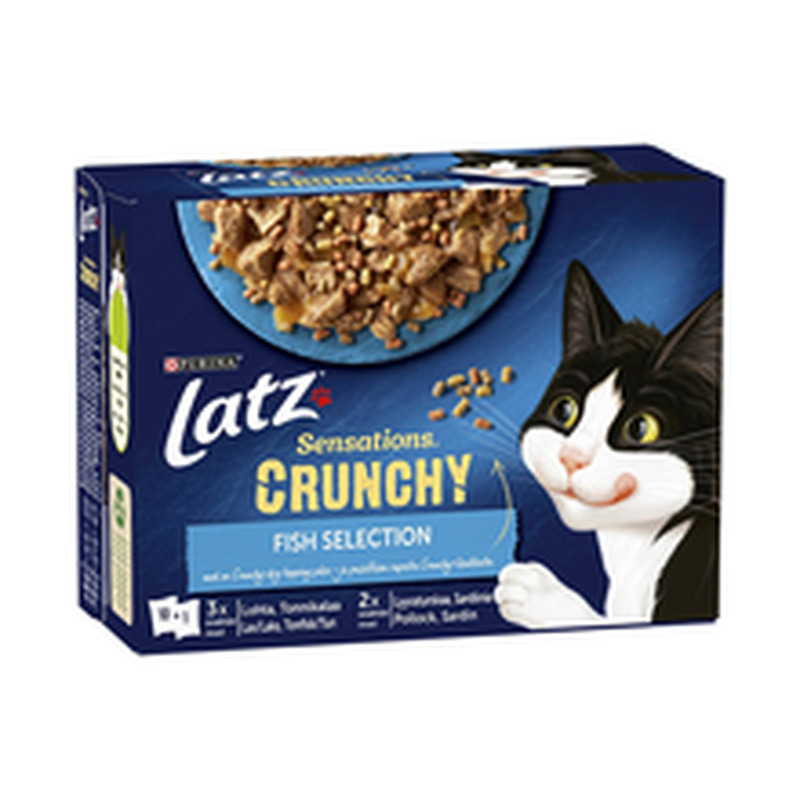 Latz Crunchy kassitoiduvalik kalaga 10x85g+40g