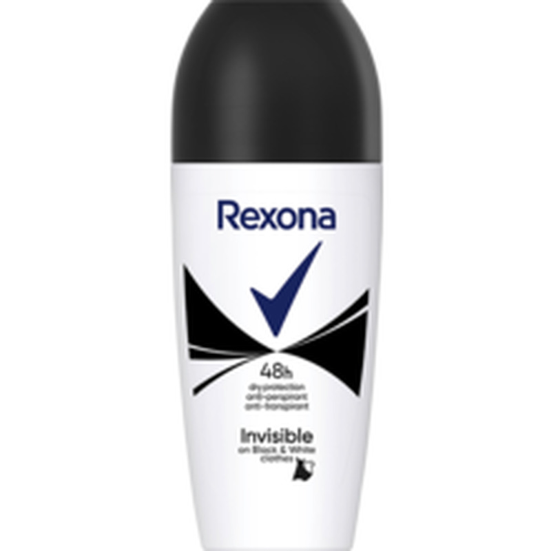 Rulldeodorant Invisible Black & White, REXONA, 50 ml