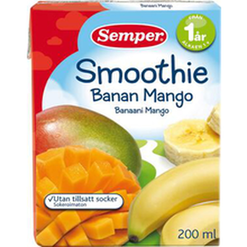 Semper smuuti banaani-mango 200 ml, alates 12-elukuust