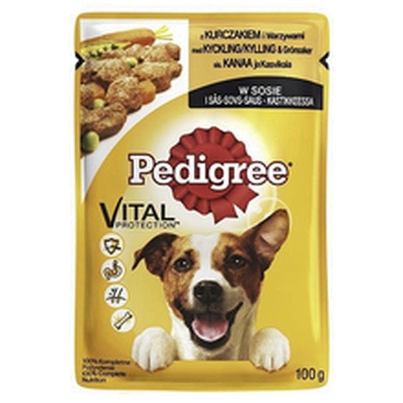 PEDIGREE koeraeine täiskasvanud koertele kanaliha ja köögiviljadegakastmes, 100 g