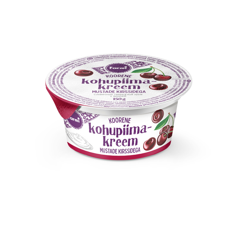 Koorene kohupiimakreem mustade kirssidega, FARMI, 150 g