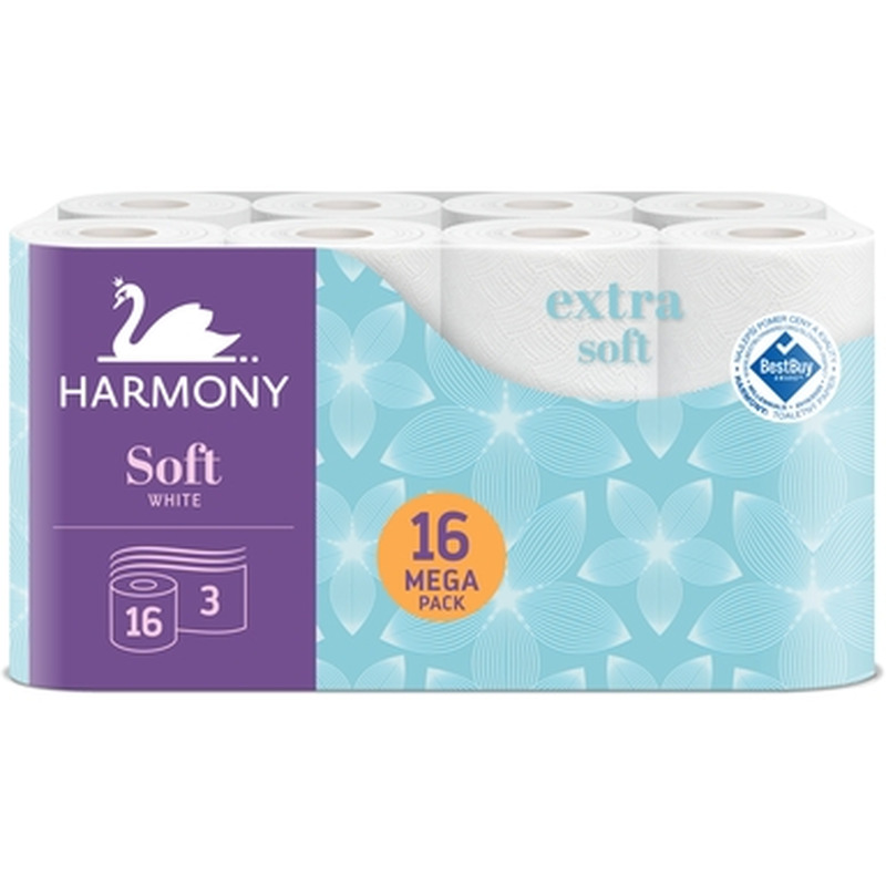 HARMONY Soft Tualettpaber 16rl (3 kihiline, valge)