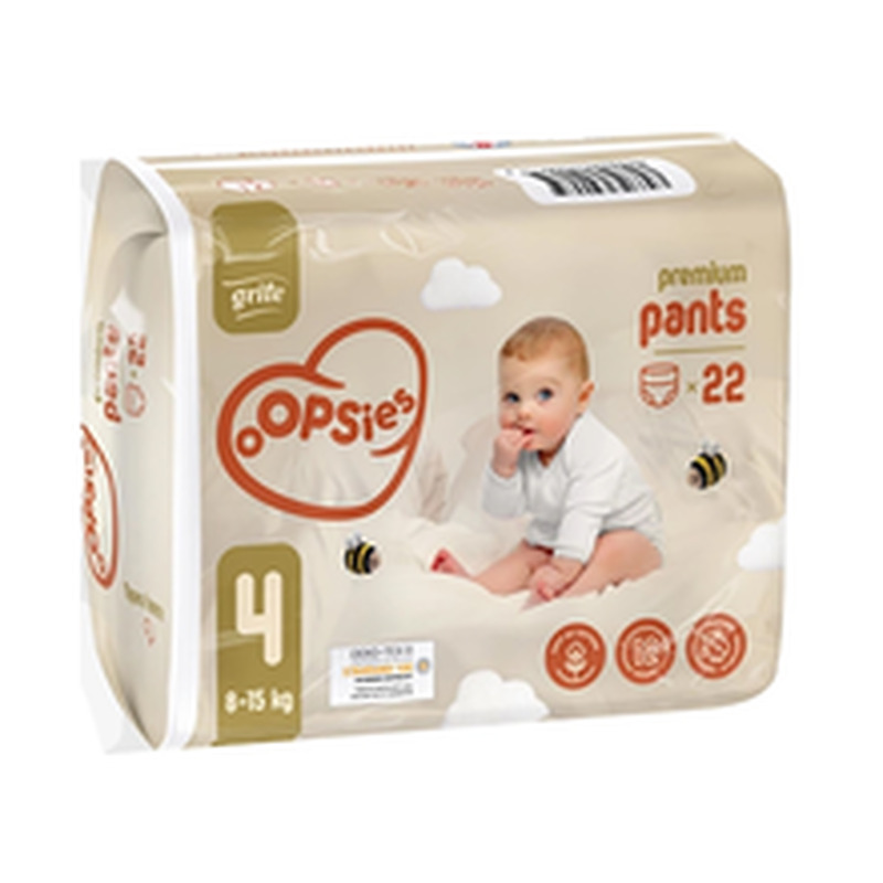 Püksmähkmed OOPSIES suurus 4, 8–15 kg, GRITE, 22 tk