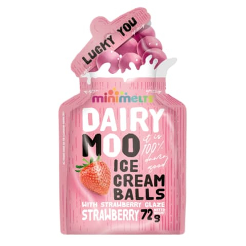 Jäätisepallid maasikamaitselised Mini Melts 72g