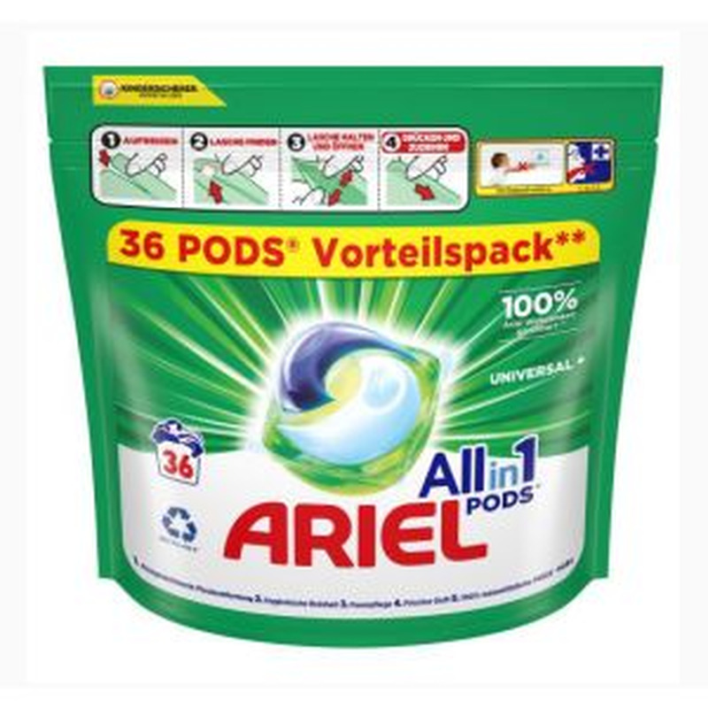 Geelkapslid Universal+, ARIEL, 36 tk