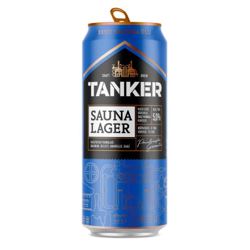 Õlu Sauna Lager Tanker 5%vol 0,5l purk