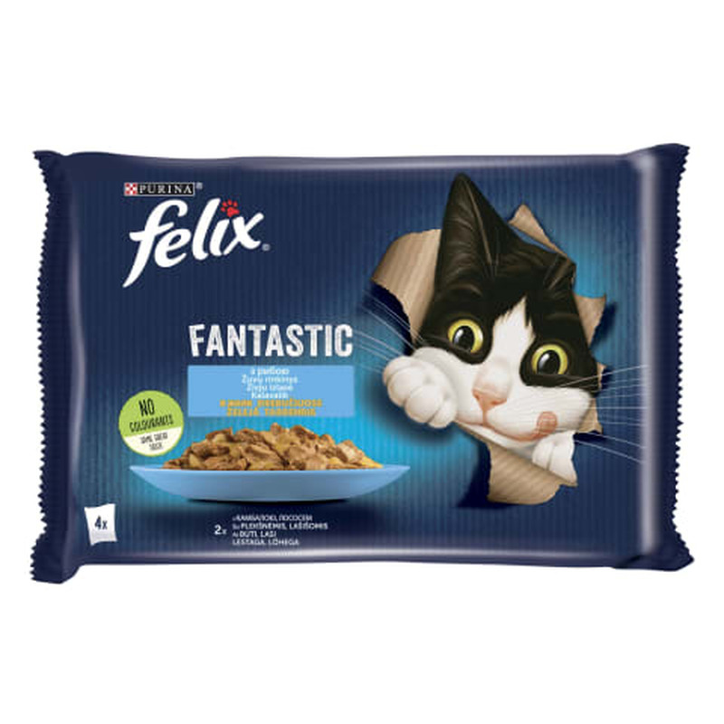 Kiisueine Felix Fantastic lõhe/lest 4x85g