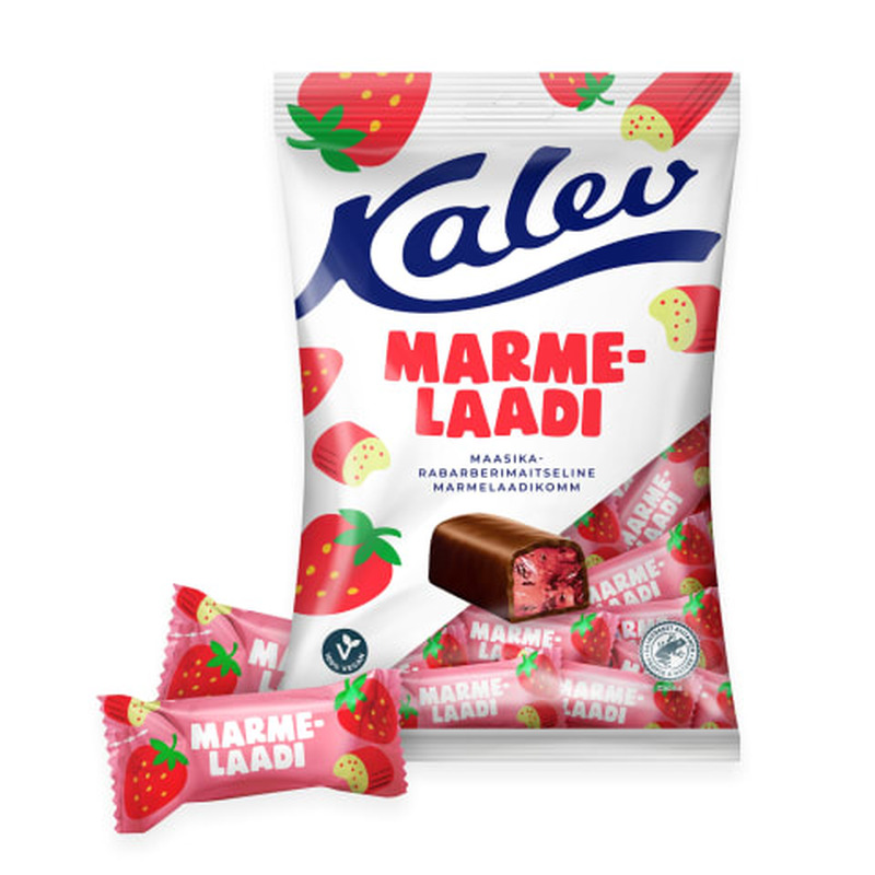 Marmelaadikompvek maasika-rabarberimaitseline Kalev 175g