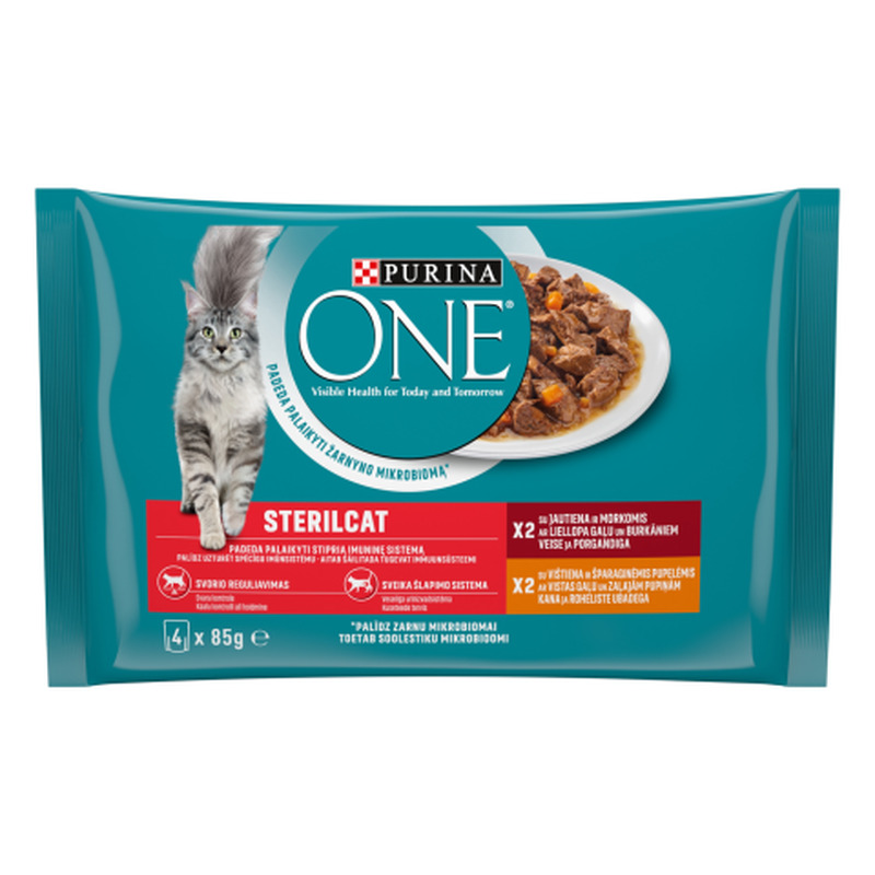 Täissööt Purina One Sterilcat täiskasvanud kassidele 4x85g