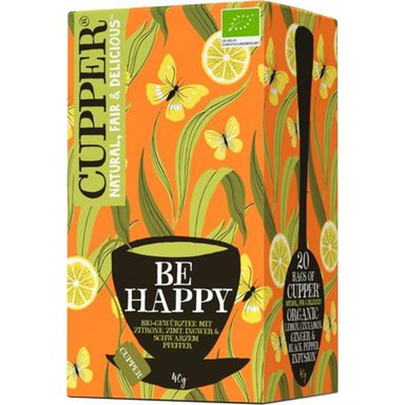 CUPPER Be Happy meelerahu tee 20x2g (ümbrikus)