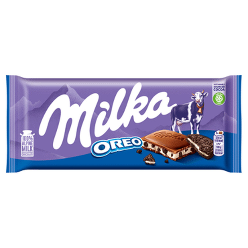 Šokolaad küpsisetükkidega Oreo, MILKA, 100 g