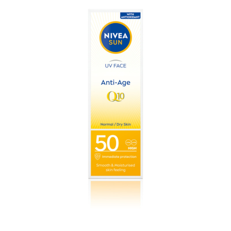 Näokreem Nivea Sun UV Q10 vananemisvastane, päikesekaitsega, normaalsele ja kuivale nahale SPF50 50ml