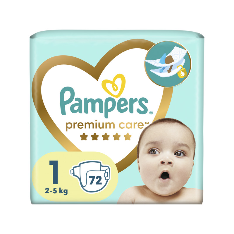 KAST 2 tk! Pampers Premium Care Mähkmed, Suurus 1 (Mini), 2–5 Kg, 72 Mähet