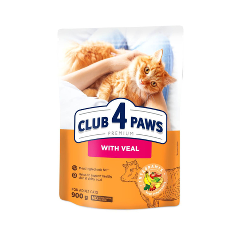 Kuivtoit kassidele Club 4 Paws Premium vasikalihaga 900g