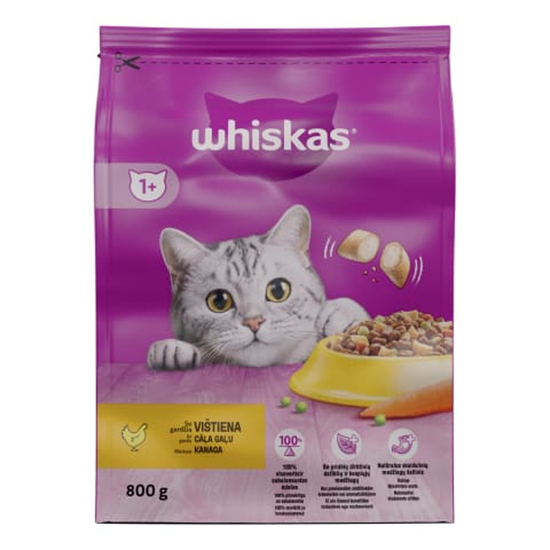 Kassisööt kuiv Whiskas kanalihaga 800g