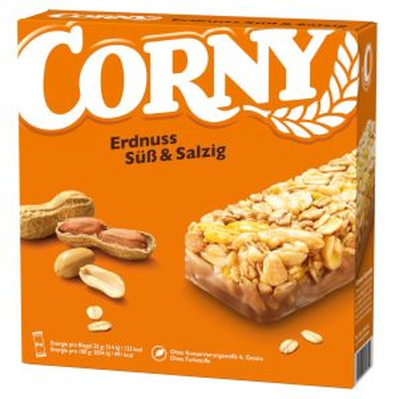 Müslibatoon maapähkliga, CORNY, 6 x 25 g