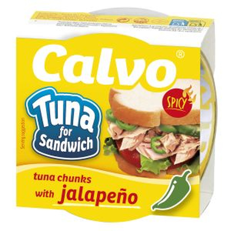 Tuunikalatükid õlis Jalapeño pipraga, CALVO, 142 g