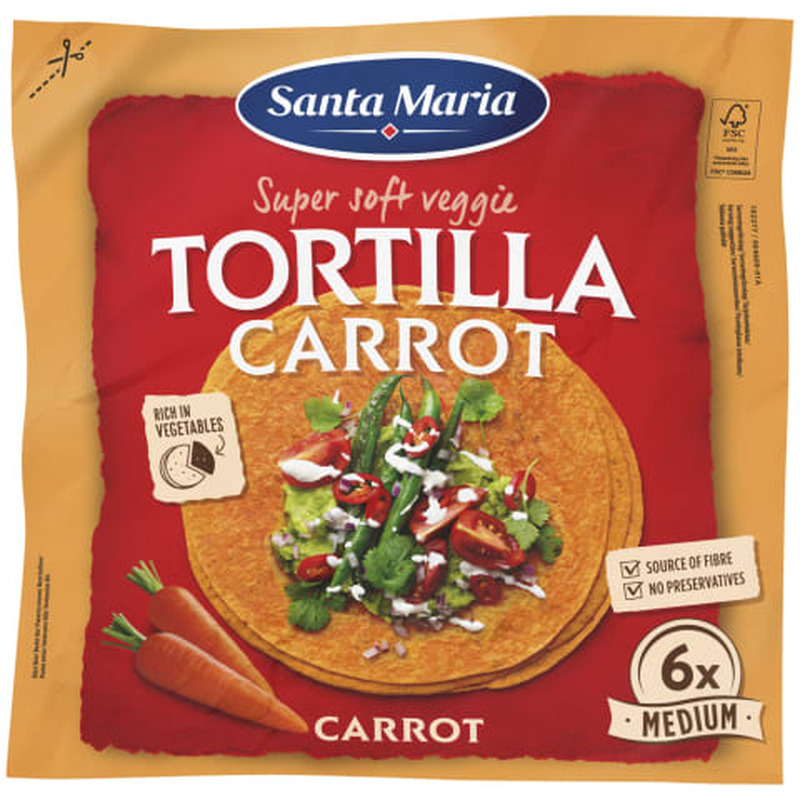 Nisutortiljad porgandiga Santa Maria 240g