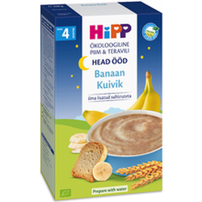 Head ööd! Banaan-kuivik piimapuder mahe 4+, HIPP, 250 g