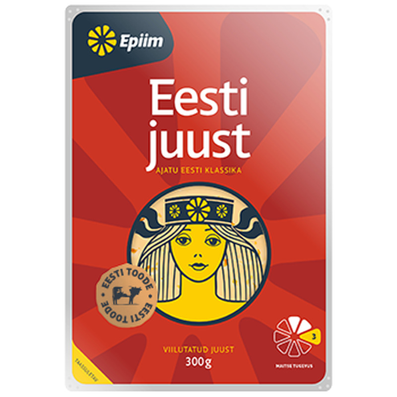 Eesti juust viilutatud laktoosivaba, E-PIIM, 300 g