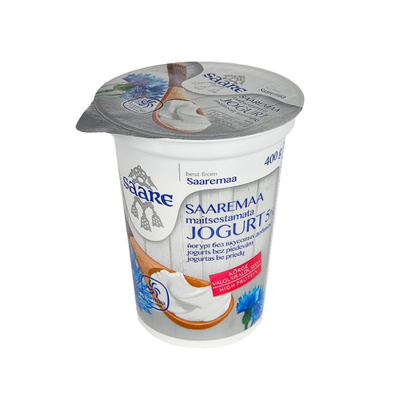 Maitsestamata jogurt 5%, SAARE, 400 g