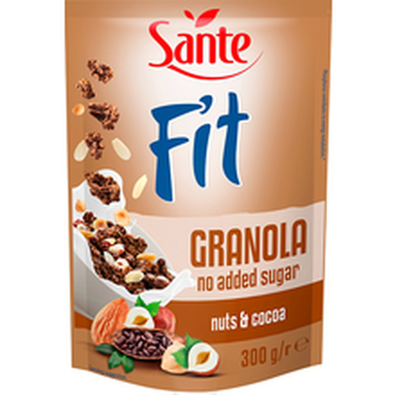 SANTE FIT GRANOLA Pähkli-kakao, ilma lisatud suhkruta 300g