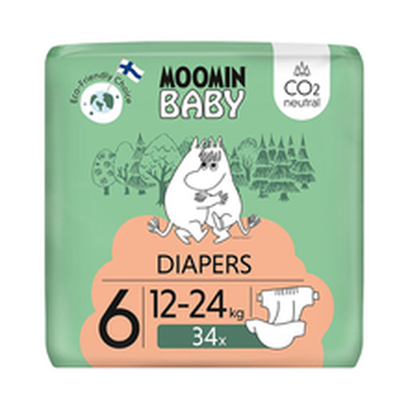 Moomin baby teipmähkmed 6 34tk 12-24kg