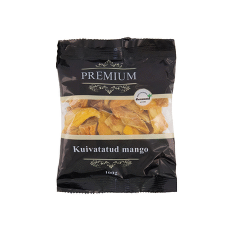 Kuivatatud mango (suhkruvaba), PREMIUM, 100g